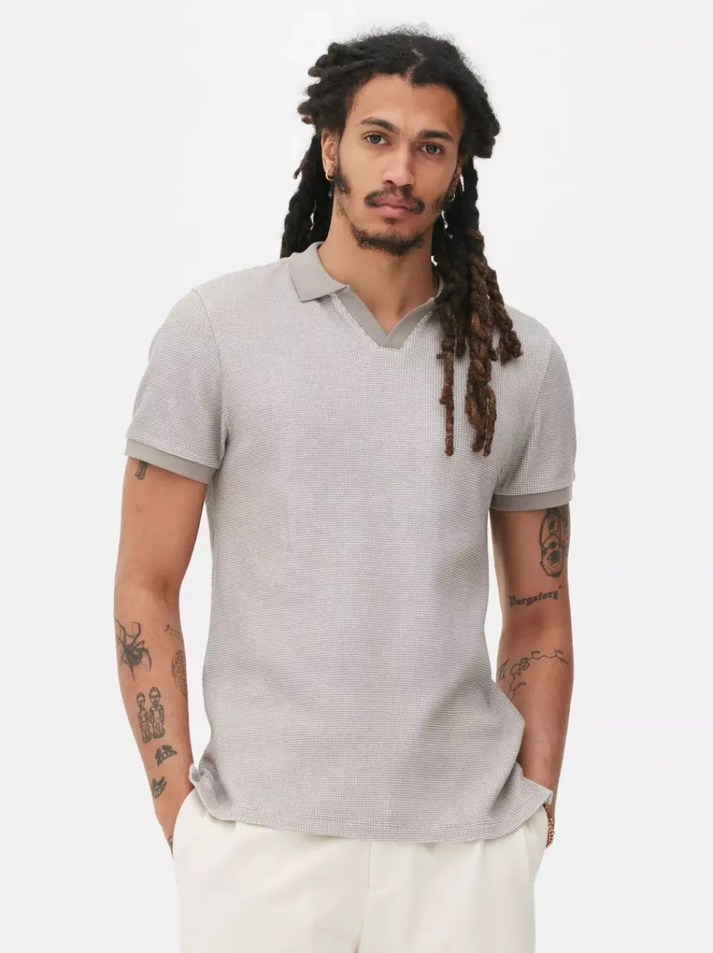 Primark Garnitury I Eleganckie Ubrania|Topy I T-Shirty<Dzianinowy T-shirt z kołnierzykiem