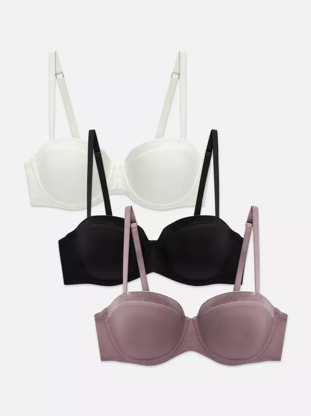 Primark Biustonosze<Eleganckie satynowe balkonetki, rozm. A–DD, 3 szt.