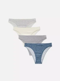 Damskie Primark Majtki Damskie<Figi na co dzień ze wzorem, 4 pary