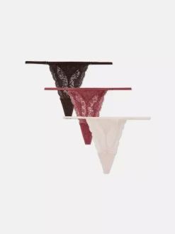 Damskie Primark Majtki Damskie<G-stringi z koronki, 3 pary