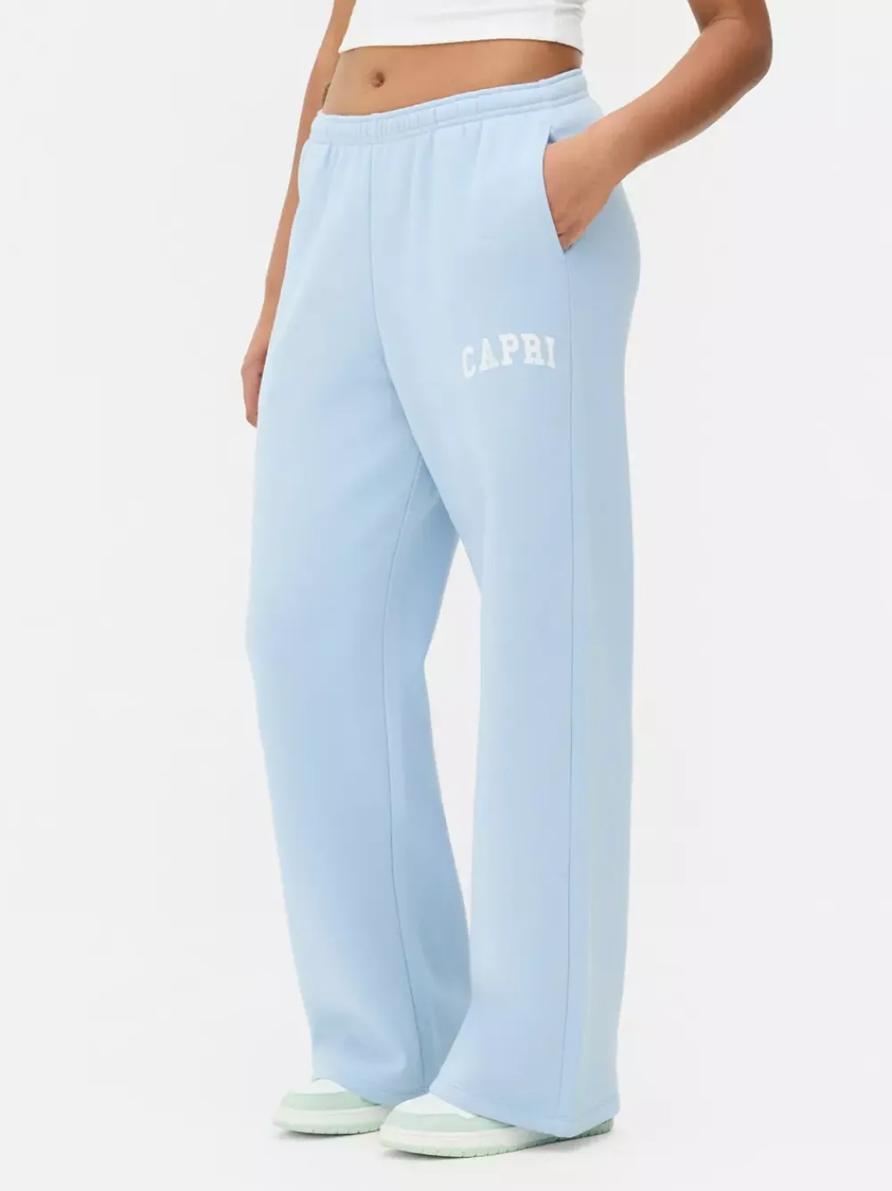 Primark Spodnie Dresowe|Odzież Domowa I Na Siłownię<Jasnoe spodnie dresowe z szeroką nogawką