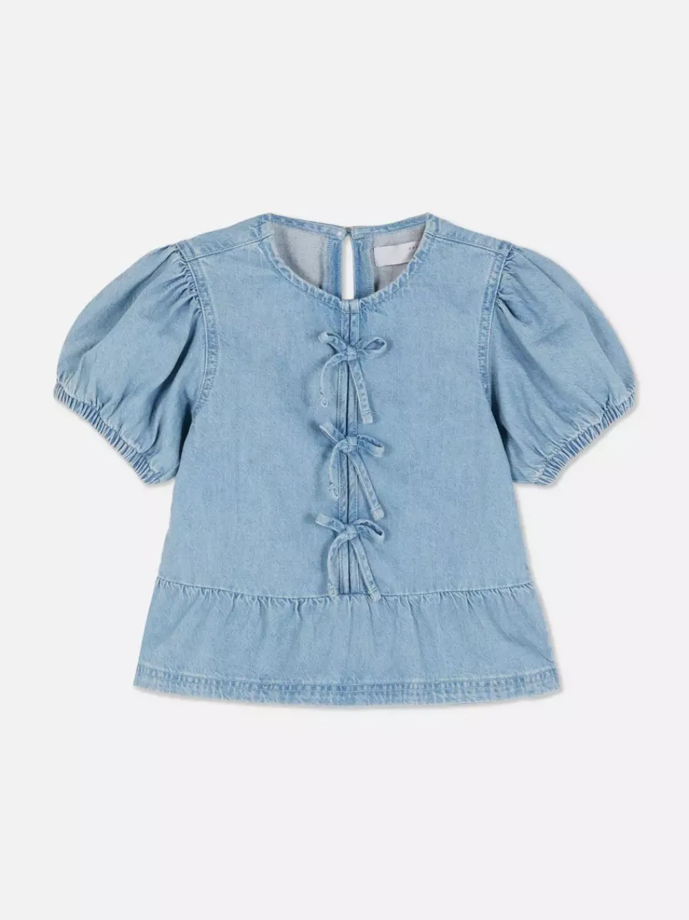 Dzieci Primark Topy I T-Shirty|Koszule I Bluzki<Jeansowa bluzka z bufiastym rękawem