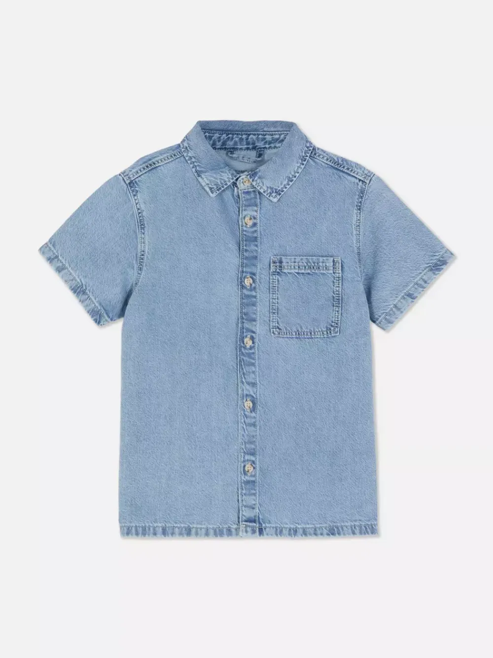 Dzieci Primark Koszule|Topy I T-Shirty<Jeansowa koszula na guziki z krótkim rękawem