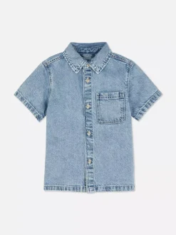 Dzieci Primark Koszule|Topy I T-Shirty<Jeansowa koszula z krótkim rękawem