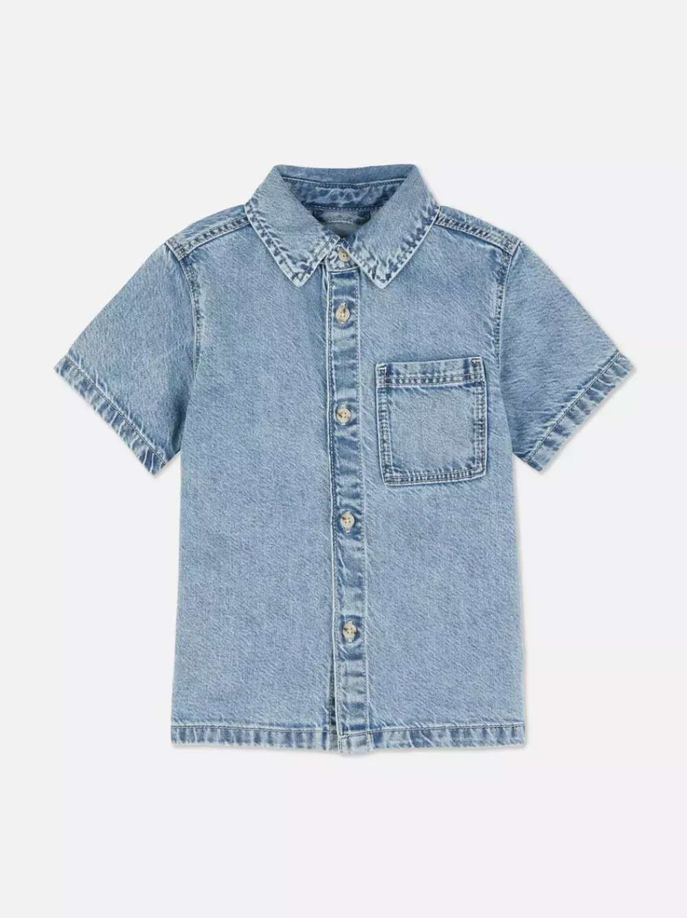 Dzieci Primark Koszule|Topy I T-Shirty<Jeansowa koszula z krótkim rękawem