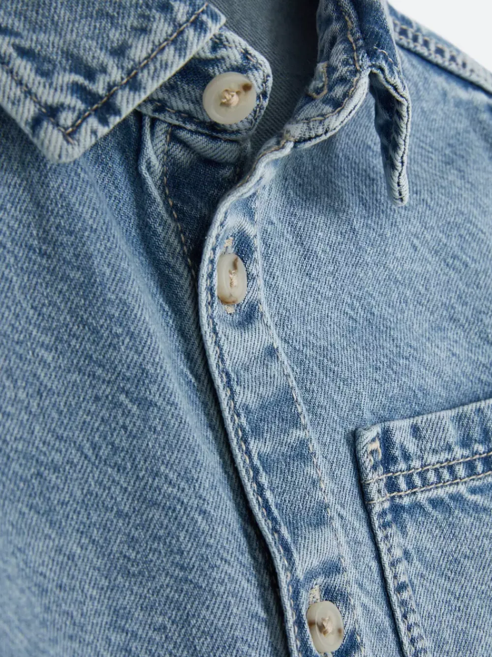 Dzieci Primark Koszule|Topy I T-Shirty<Jeansowa koszula z krótkim rękawem