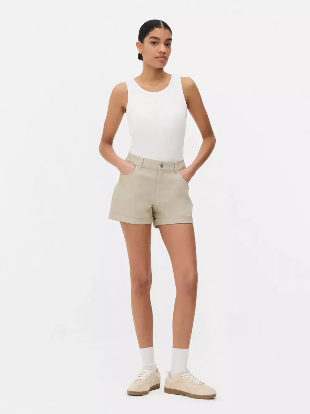 Primark Szorty<Jeansowe spodenki z podwiniętymi nogawkami