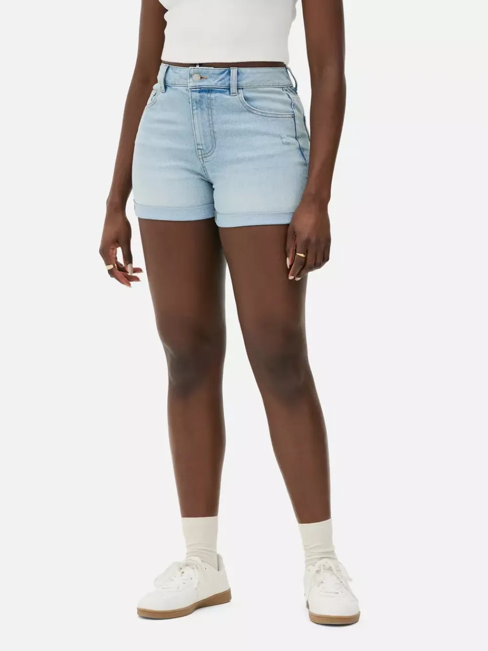 Primark Szorty<Jeansowe spodenki z podwiniętymi nogawkami