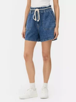 Primark Szorty<Jeansowe szorty bermudy ze sznurkowym wiązaniem