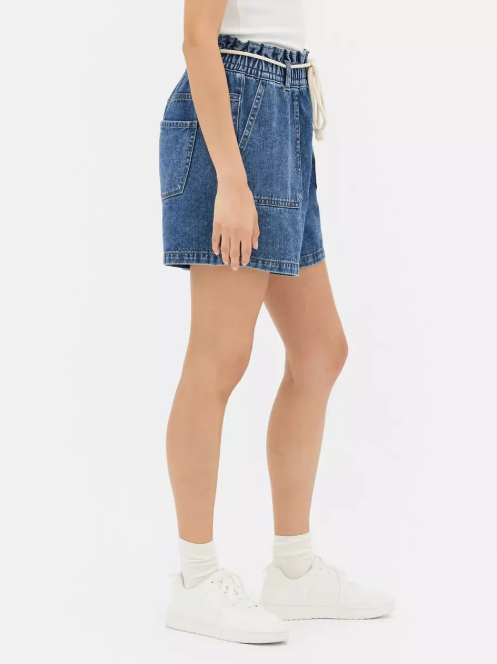 Primark Szorty<Jeansowe szorty bermudy ze sznurkowym wiązaniem
