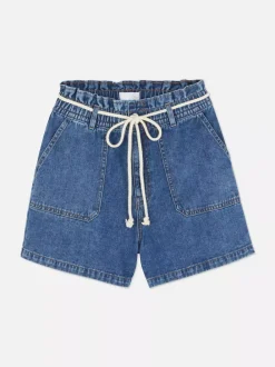 Primark Szorty<Jeansowe szorty bermudy ze sznurkowym wiązaniem
