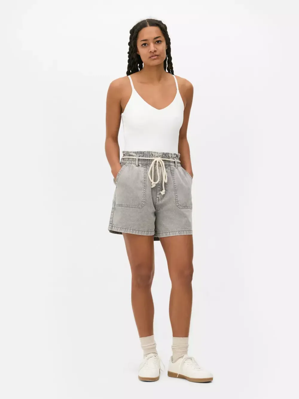 Primark Szorty<Jeansowe szorty bermudy ze sznurkowym wiązaniem
