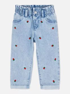 Primark Spodnie I Legginsy<Jeansy z haftem w truskawki