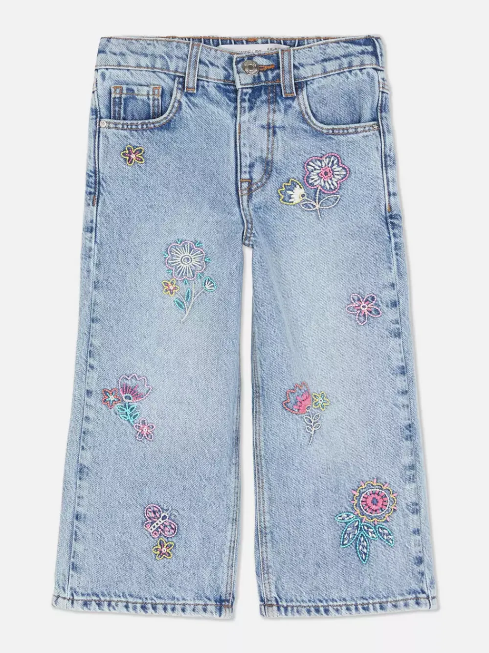 Dzieci Primark Jeansy<Jeansy z szerokimi nogawkami i haftem