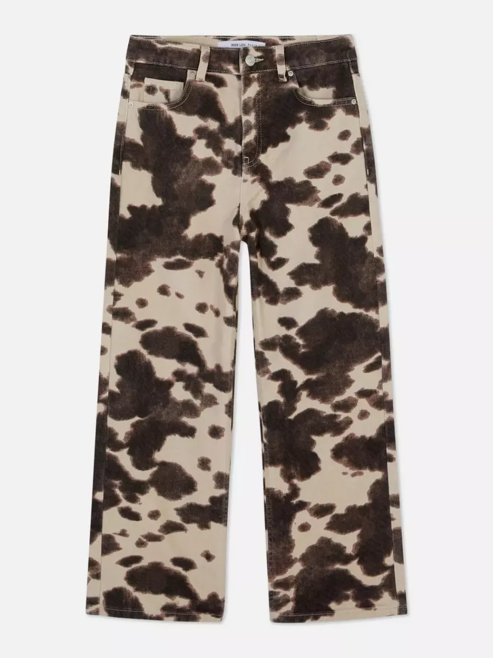 Dzieci Primark Jeansy<Jeansy z szerokimi nogawkami w krowie łaty