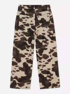 Dzieci Primark Jeansy<Jeansy z szerokimi nogawkami w krowie łaty