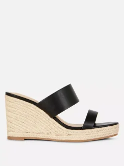 Primark Szpilki<Klapki mule na koturnie z paskiem ze sztucznej skóry