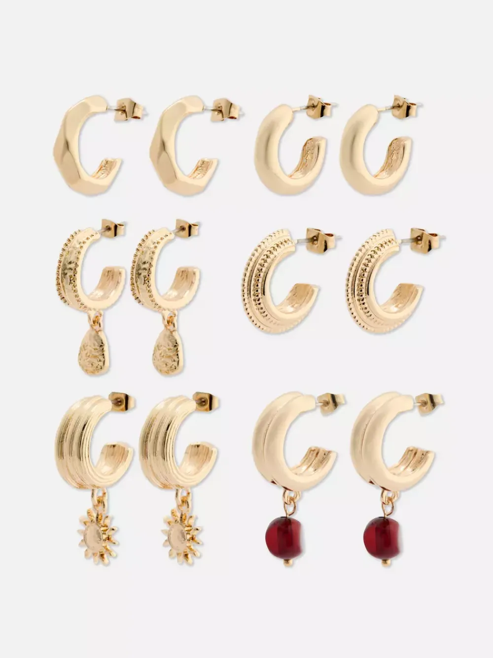 Primark Biżuteria<Kolczyki koła o różnych wzorach, 6 par