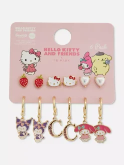 Primark Biżuteria<Kolczyki z motywem Hello Kitty i przyjaciół, 6 par
