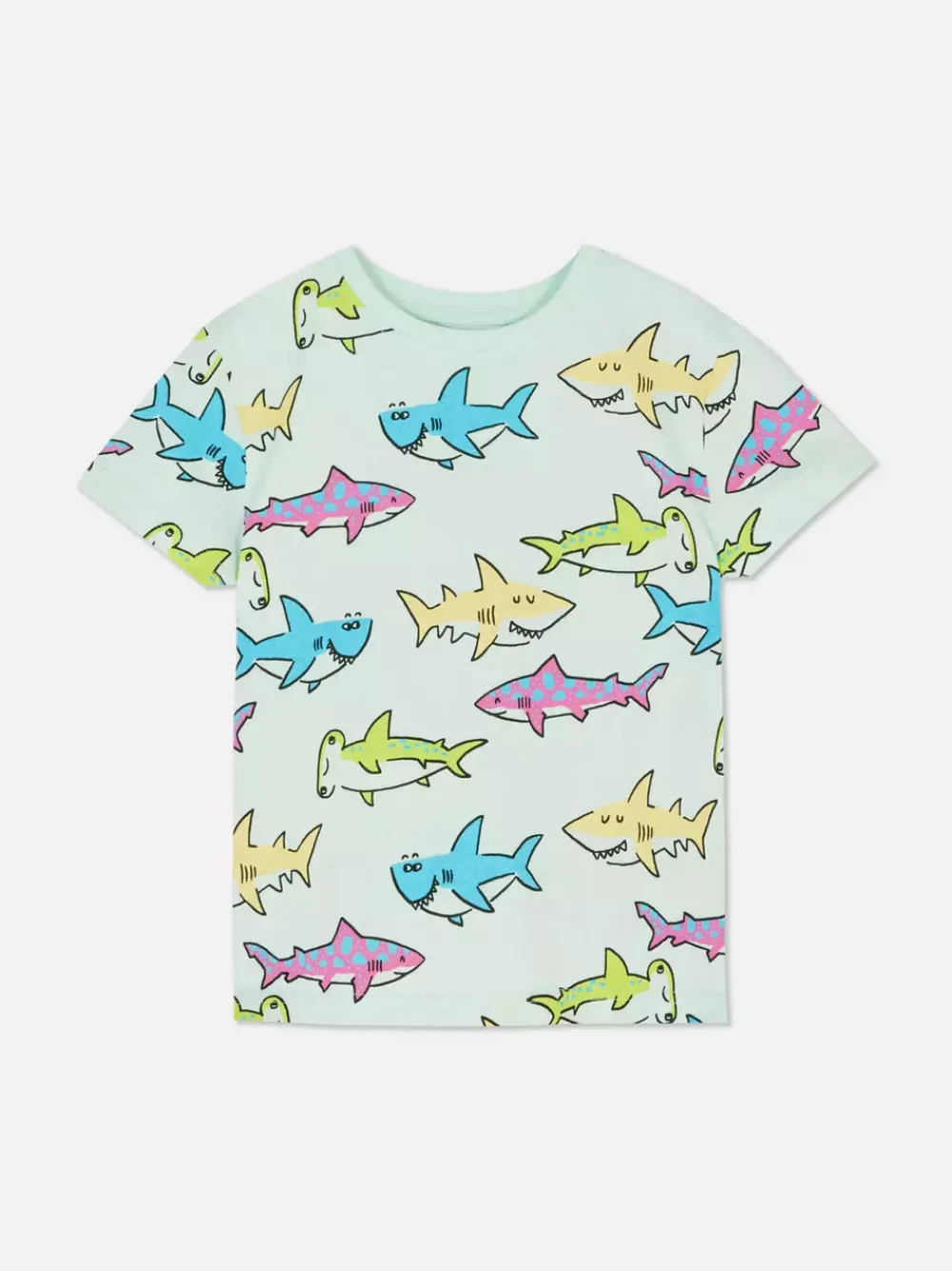 Dzieci Primark Topy I T-Shirty<Kolorowy T-shirt z krótkim rękawem i motywem rekina