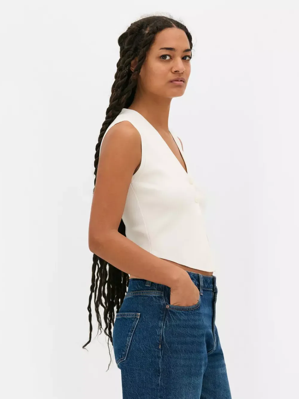 Primark Topy I T-Shirty<Kompaktowy sweter rozpinany bez rękawów