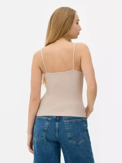 Primark Topy I T-Shirty<Koronkowa koszulka na ramiączkach w prążki