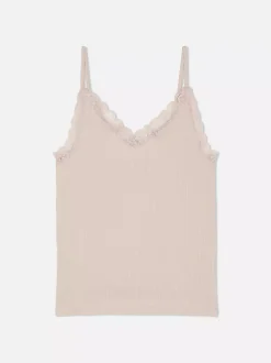 Primark Topy I T-Shirty<Koronkowa koszulka na ramiączkach w prążki