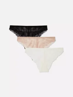 Damskie Primark Majtki Damskie<Koronkowe figi brazylijskie, 3 szt.