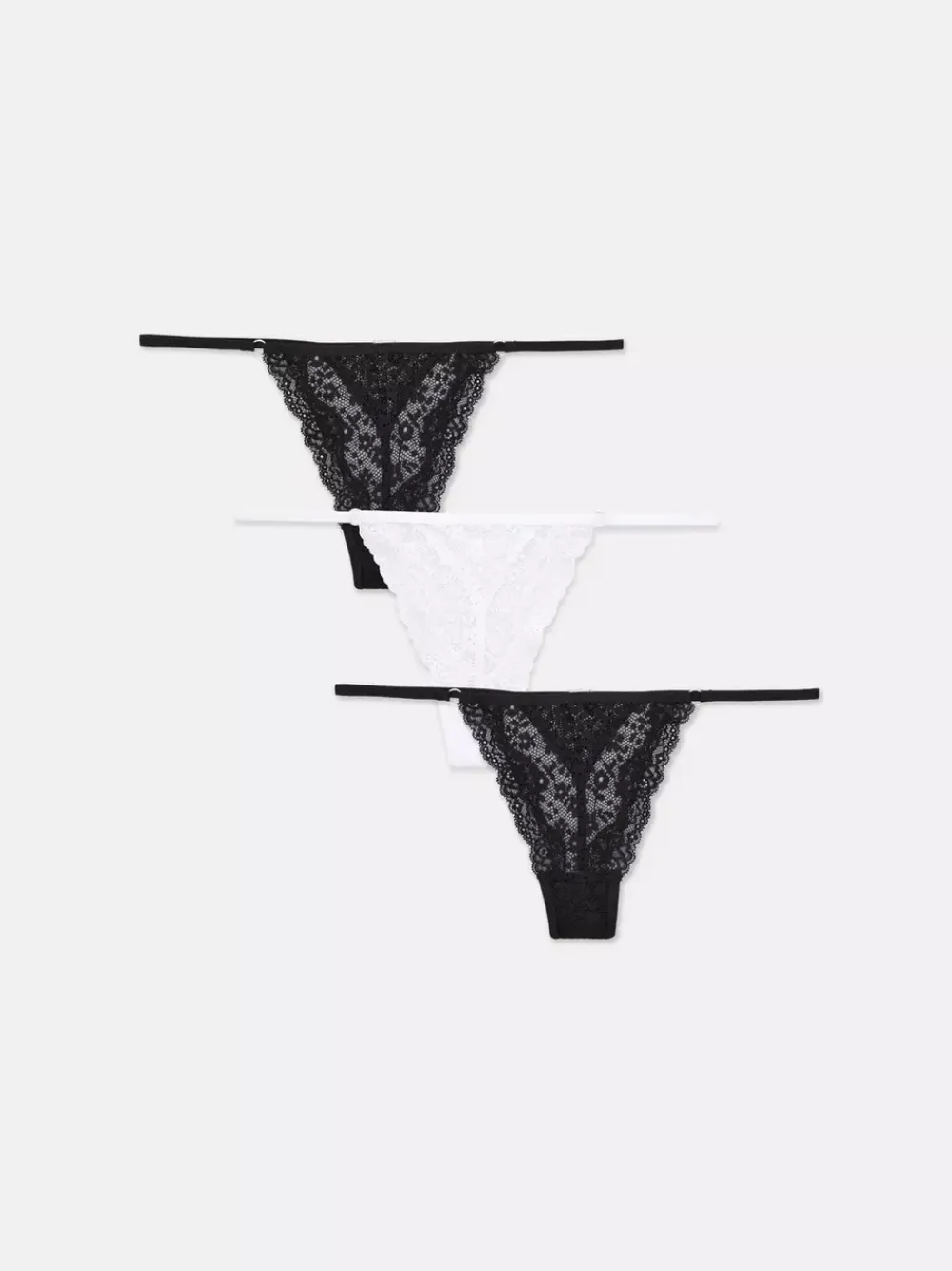 Damskie Primark Majtki Damskie<Koronkowe stringi z muszelkowym wykończeniem, 3 pary