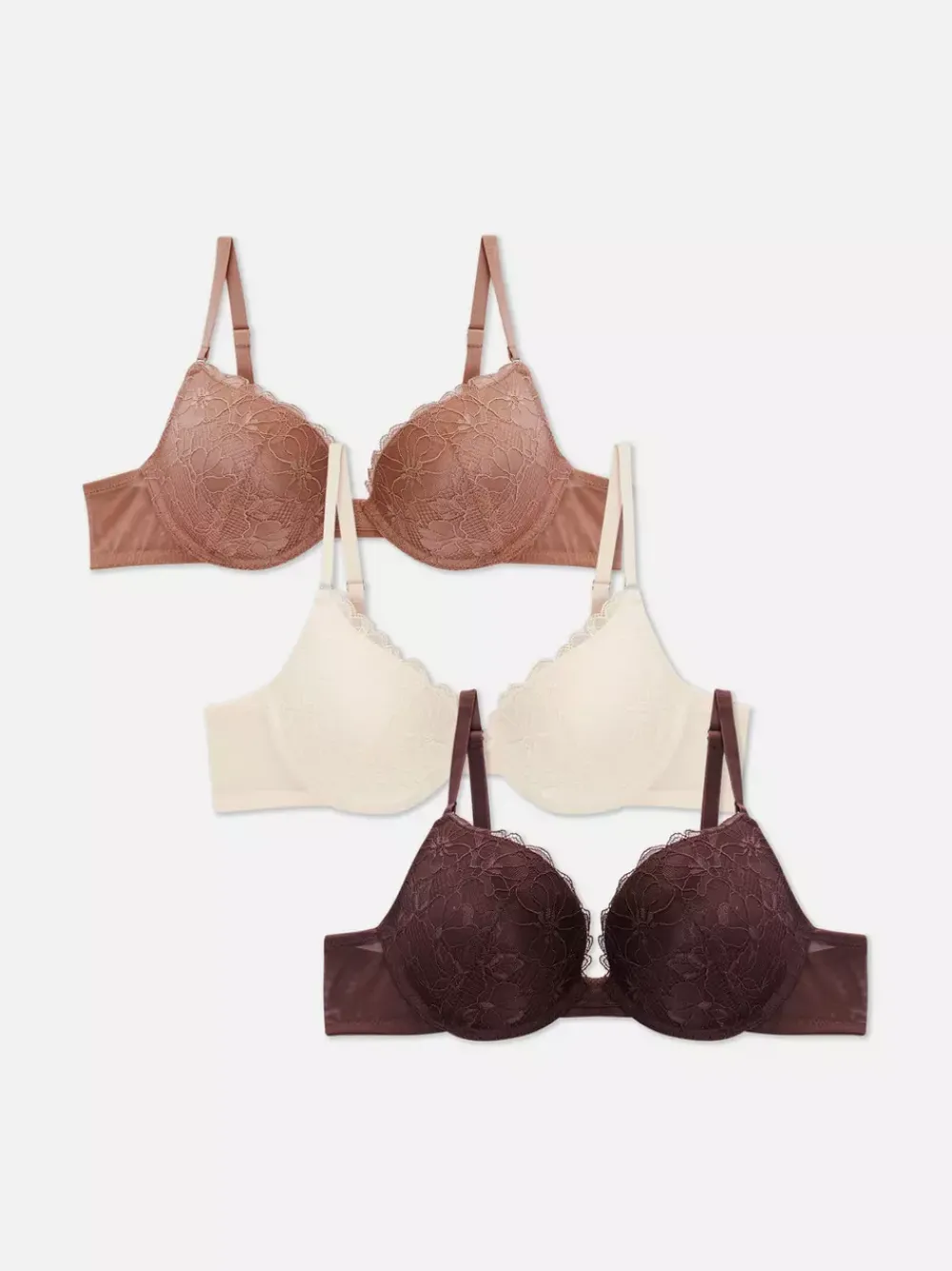 Primark Biustonosze<Koronkowy biustonosz push-up, 3 szt.