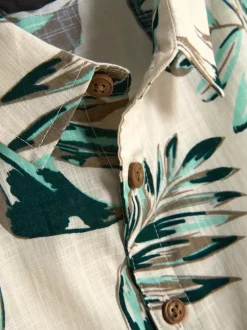 Dzieci Primark Koszule|Topy I T-Shirty<Koszula na guziki z krótkim rękawem we wzór w liście