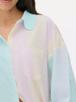Primark Góry Od Piżamy<Koszula nocna typu boyfriend z tkaniny seersucker