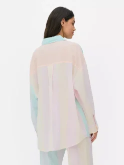 Primark Góry Od Piżamy<Koszula nocna typu boyfriend z tkaniny seersucker