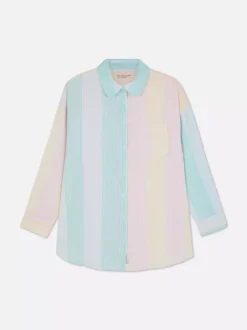 Primark Góry Od Piżamy<Koszula nocna typu boyfriend z tkaniny seersucker