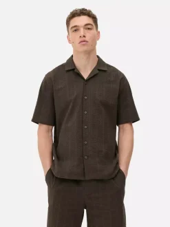 Primark Garnitury I Eleganckie Ubrania|Koszule<Koszula w paski z tkaniny seersucker, krótki rękaw