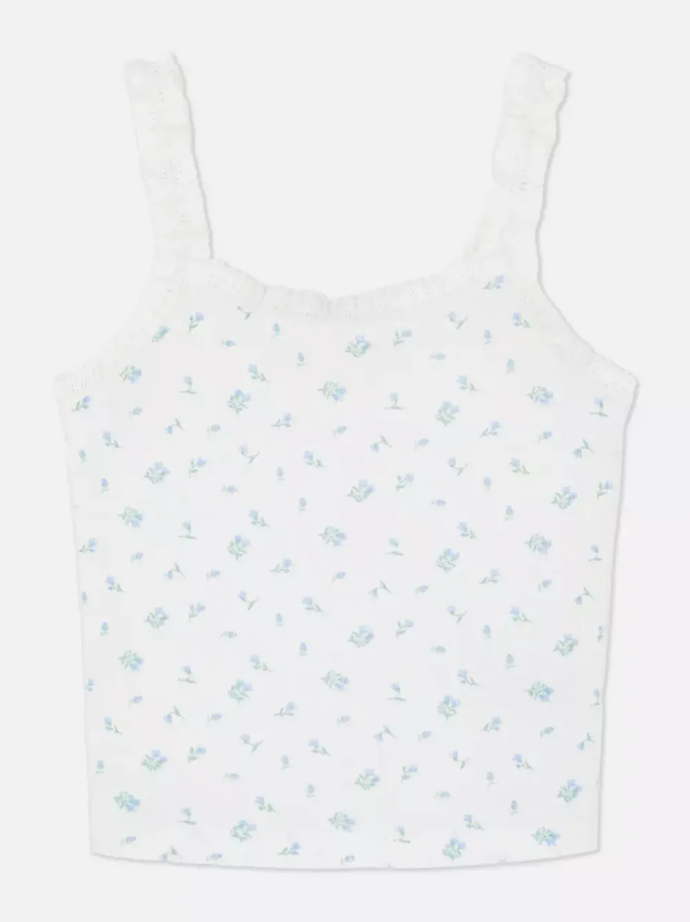 Primark Topy I T-Shirty<Koszulka na ramiączkach z ażurowym wzorem i falbanką