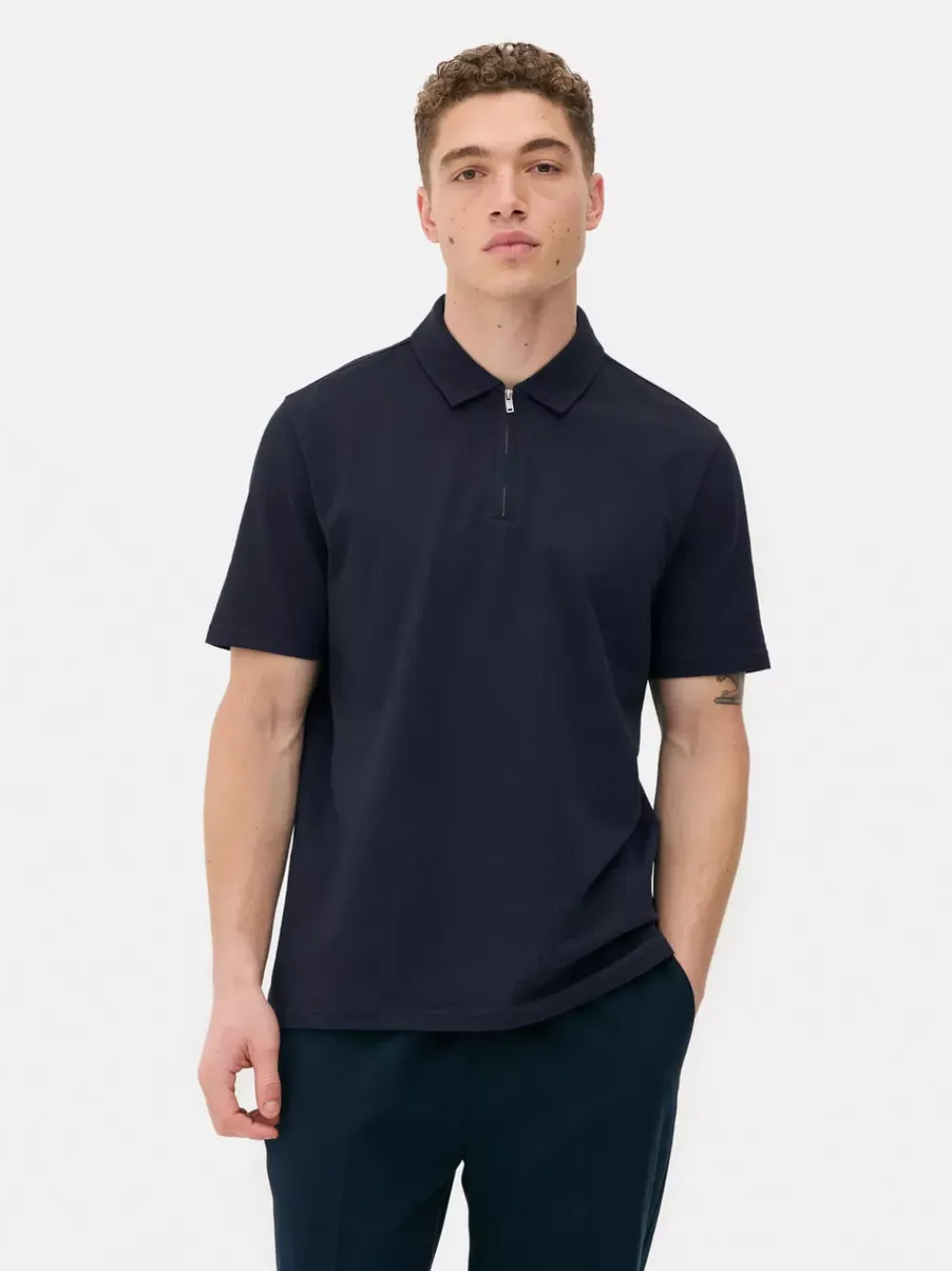 Primark Garnitury I Eleganckie Ubrania|Topy I T-Shirty<Koszulka polo z tkaniny seersucker