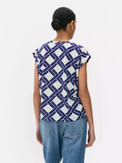 Primark Topy I T-Shirty<Koszulka z krótkim rękawem i ozdobnymi przeszyciami