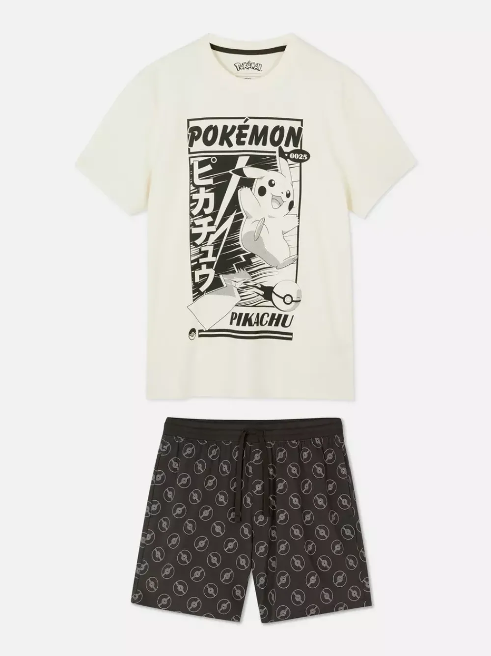 Primark Piżamy<Koszulka z krótkim rękawem i szorty, motyw Pokémon