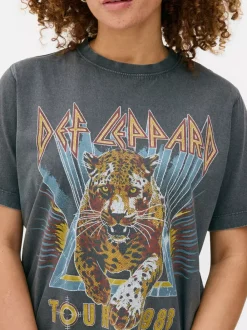 Primark Topy I T-Shirty<Koszulka z motywem zespołu Def Leppard