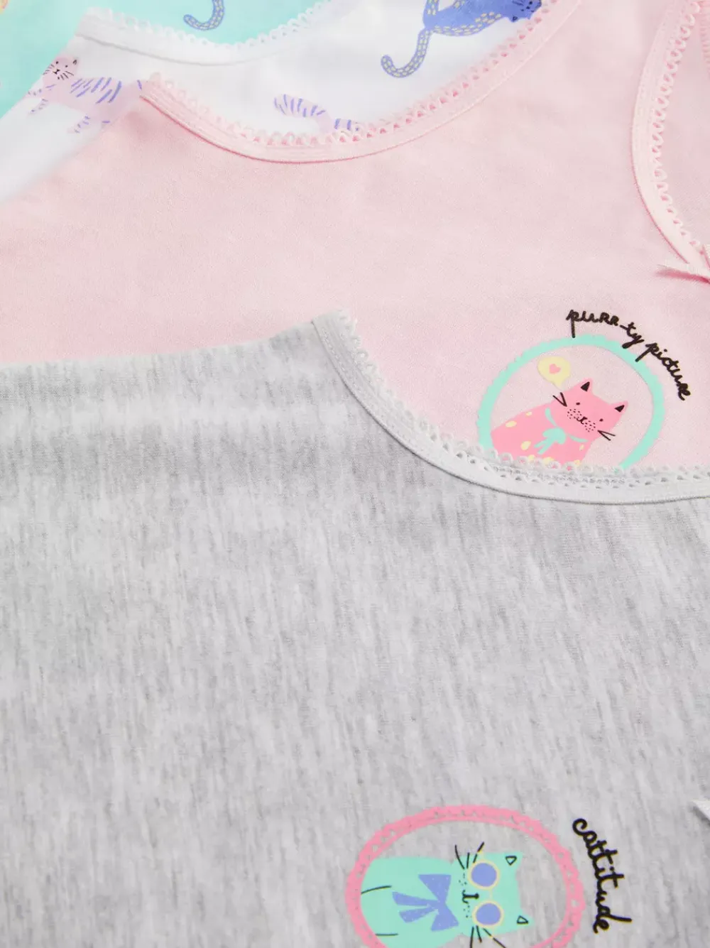 Dzieci Primark Bielizna<Koszulki bez rękawów z motywem kotów, 4 szt.
