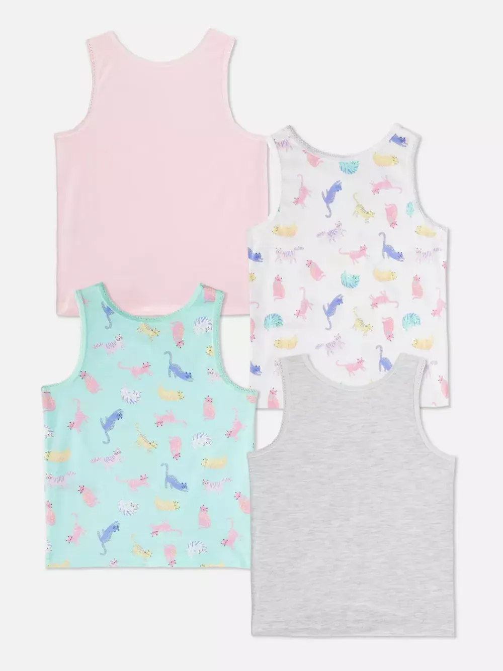 Dzieci Primark Bielizna<Koszulki bez rękawów z motywem kotów, 4 szt.