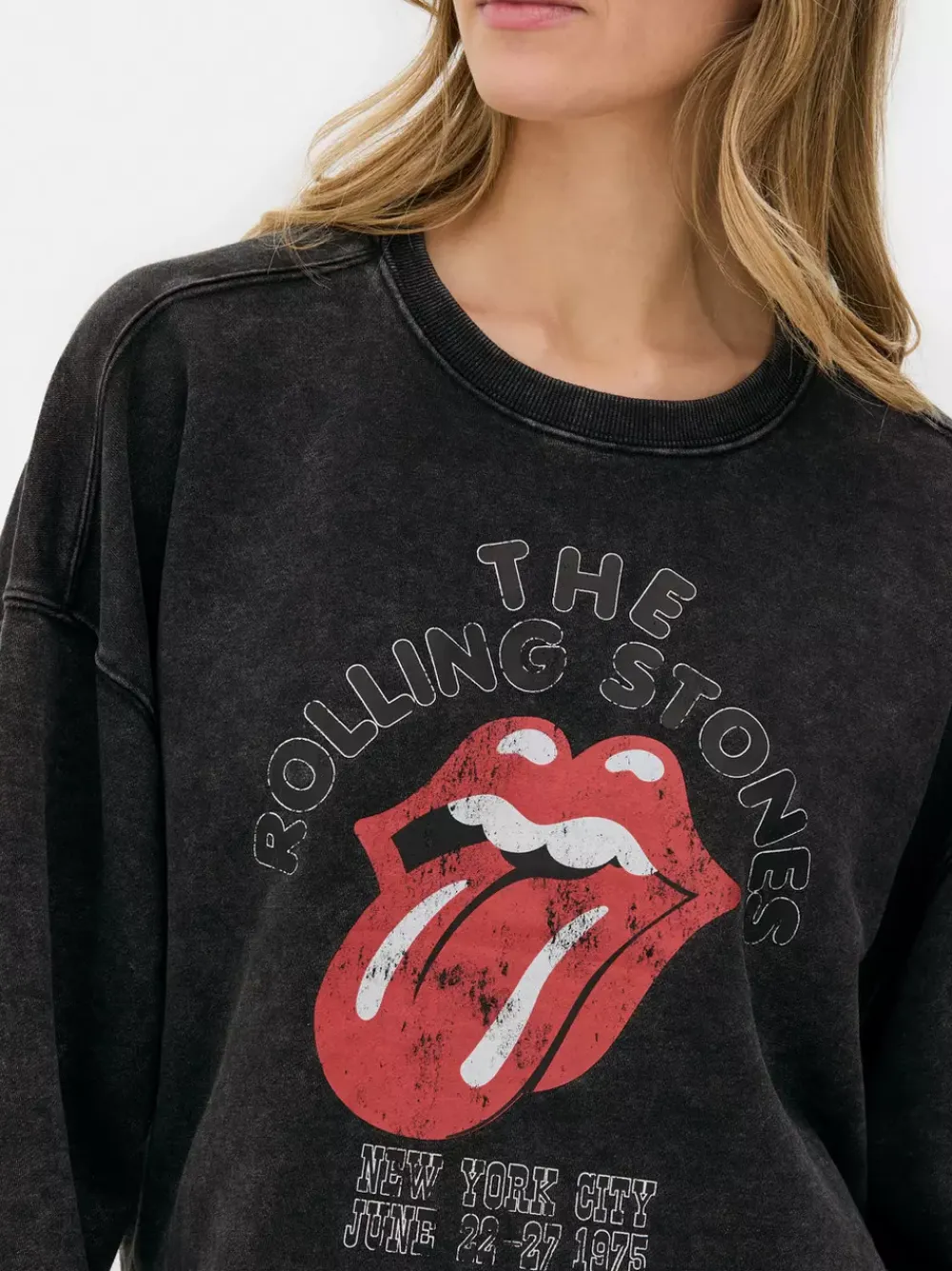 Primark Odzież Domowa I Na Siłownię|Bluzy<Krótka bluza z motywem zespołu The Rolling Stones
