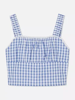 Dzieci Primark Topy I T-Shirty<Krótka koronkowa bluzka w kratę vichy