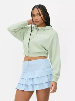 Primark Bluzy|Odzież Domowa I Na Siłownię<Krótka rozpinana bluza z kapturem i nadrukiem