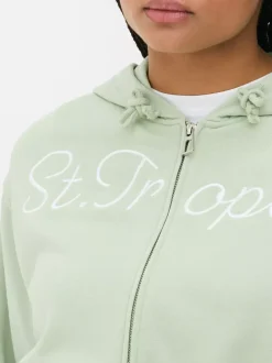 Primark Bluzy|Odzież Domowa I Na Siłownię<Krótka rozpinana bluza z kapturem i nadrukiem