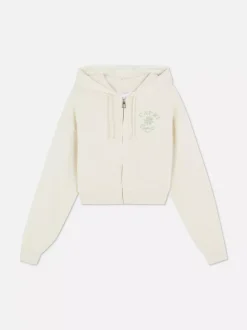 Primark Bluzy|Odzież Domowa I Na Siłownię<Krótka rozpinana bluza z kapturem i nadrukiem
