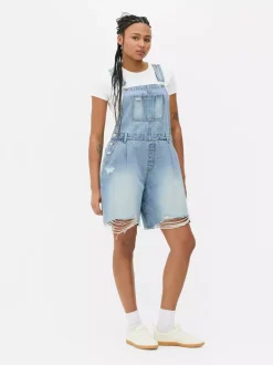 Primark Kombinezony<Krótkie ogrodniczki jeansowe