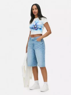 Primark Topy I T-Shirty<Krótki T-shirt z kwiatowym motywem