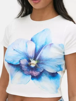 Primark Topy I T-Shirty<Krótki T-shirt z kwiatowym motywem
